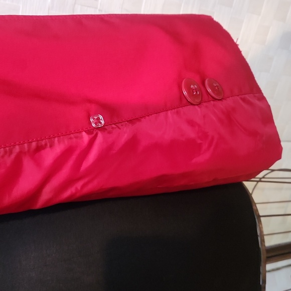 Red Double-Breasted, Hooded All-Weather/Raincoat - Croft & Barrow - Size Large - Picture 10 of 13